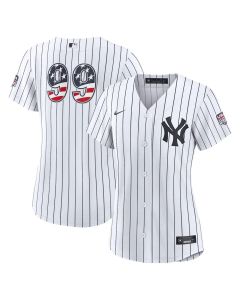 Women's New York Yankees #99 Aaron Judge White USA 250 Fourth of July Home Stadium Jersey