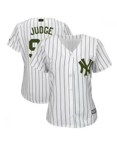 Women's New York Yankees #99 Aaron Judge White 2018 Memorial Day Cool Base Stitched MLB Jersey