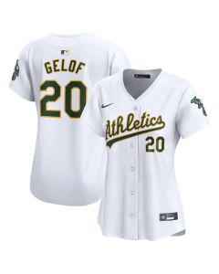 Women's Oakland Athletics #20 Zack Gelof White Home Limited Player Jersey (White)