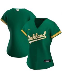 Women's Oakland Athletics Blank Green Stitched Jersey(Run Small)