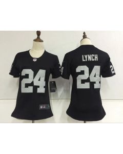 Women's Oakland Raiders #24 Marshawn Lynch Black Stitched NFL Vapor Untouchable Limited Jersey