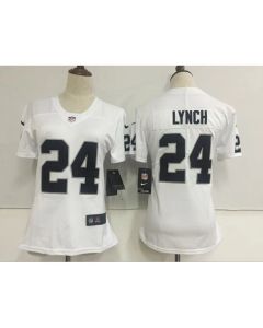 Women's Oakland Raiders #24 Marshawn Lynch White Stitched NFL Vapor Untouchable Limited Jersey