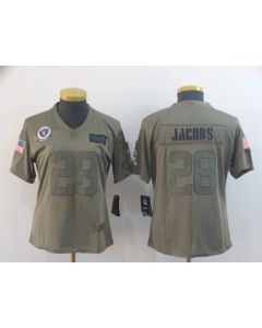 Women's Oakland Raiders #28 Josh Jacobs 2019 Camo Salute To Service Stitched NFL Jersey(Run Small)