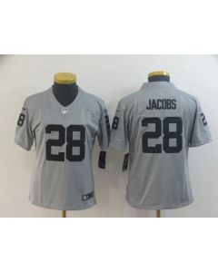 Women's Oakland Raiders #28 Josh Jacobs 2019 Gary Inverted Legend Stitched NFL Jersey(Run Small)