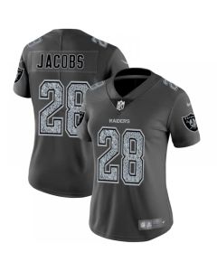 Women's Oakland Raiders #28 Josh Jacobs 2019 Gray Fashion Static Limited Stitched NFL Jersey(Run Small)