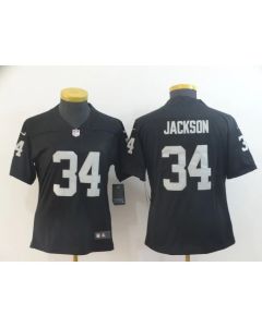 Women's Oakland Raiders #34 Bo Jackson Black Vapor Untouchable Limited Stitched NFL Jersey(Run Small)