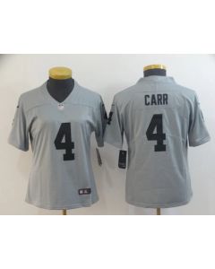 Women's Oakland Raiders #4 Derek Carr 2019 Gary Inverted Legend Stitched NFL Jersey(Run Small)