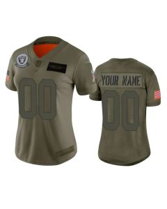 Women's Oakland Raiders Customized 2019 Camo Salute To Service NFL Stitched Limited Jersey(Run Small