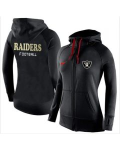 Women's Oakland Raiders Full-Zip Performance Hoodie Black_1