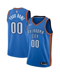 Women's Oklahoma City Thunder Blue Swingman Icon Edition Custom Jersey