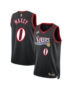 Women's Philadelphia 76ers #0 Tyrese Maxey Black Classic Edition Jersey