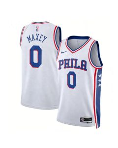 Women's Philadelphia 76ers #0 Tyrese Maxey White 2022/23 Swingman Association Edition Jersey (White)