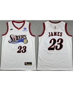 Women's Philadelphia 76ers #23 LeBron James White Classic Edition Stitched Jersey