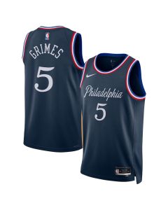 Women's Philadelphia 76ers #5 Quentin Grimes Navy 2025/26 Swingman City Edition Jersey