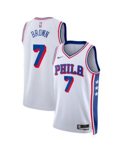 Women's Philadelphia 76ers #7 Jaylen Brown White Swingman Association Edition Jersey
