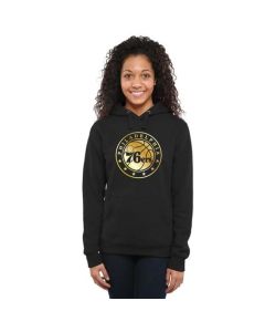 Women's Philadelphia 76ers Gold Collection Pullover Hoodie Black