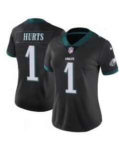 Women's Philadelphia Eagles #1 Jalen Hurts Black Vapor Untouchable Limited Stitched Football Jersey(Run Small)