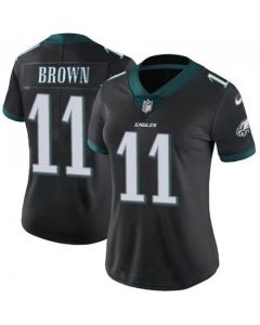 Women's Philadelphia Eagles #11 A.J. Brown Black Vapor Untouchable Limited Stitched Football Jersey(Run Small)