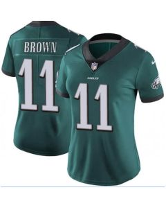 Women's Philadelphia Eagles #11 A.J. Brown Green Vapor Untouchable Limited Stitched Football Jersey(Run Small)