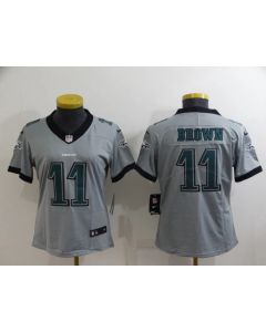 Women's Philadelphia Eagles #11 A. J. Brown Grey Vapor Untouchable Limited Stitched Football Jersey(Run Small)