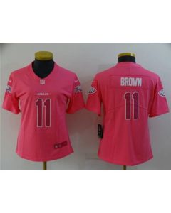 Women's Philadelphia Eagles #11 A. J. Brown Pink Stitched Football Jersey(Run Small)