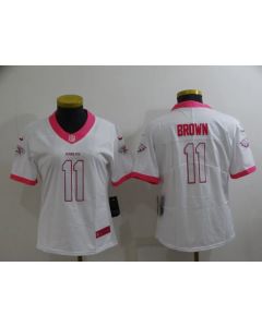 Women's Philadelphia Eagles #11 A. J. Brown Pink White Stitched Football Jersey(Run Small)