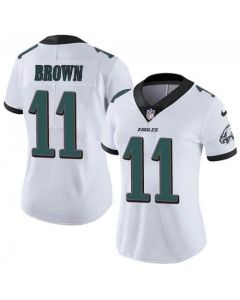 Women's Philadelphia Eagles #11 A. J. Brown White Vapor Stitched Football Jersey(Run Small)