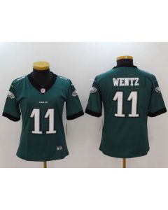 Women's Philadelphia Eagles #11 Carson Wentz Green Vapor Untouchable Player Limited Jersey