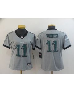 Women's Philadelphia Eagles #11 Carson Wentz Silver Inverted Legend Stitched NFL Jersey
