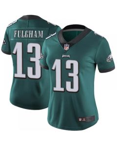 Women's Philadelphia Eagles #13 Travis Fulgham Green Vapor Untouchable Limited Stitched NFL Jersey(Run Small)