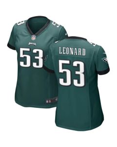 Women's Philadelphia Eagles #53 Shaquille Leonard Green Stitched Football Jersey(Run Small) (Green)
