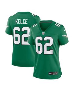 Women's Philadelphia Eagles #62 Jason Kelce Green Stitched Football Jersey(Run Small)