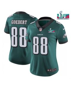 Women's Philadelphia Eagles #88 Dallas Goedert Green Super Bowl LVII PatchVapor Untouchable Limited Stitched Football Jersey(Run Small)