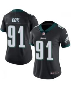 Women's Philadelphia Eagles #91 Fletcher Cox Black Vapor Untouchable Limited Stitched Football Jersey(Run Small)