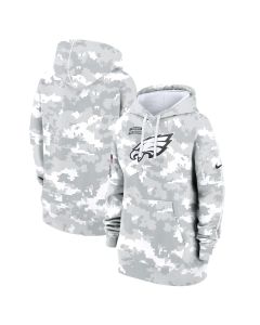 Women's Philadelphia Eagles Arctic Camo 2024 Salute To Service Club Fleece Pullover Hoodie (Camo)