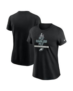 Women's Philadelphia Eagles Black Super Bowl LIX Champions Local T-Shirt (Black)