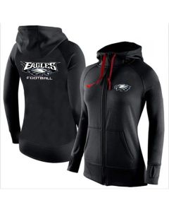 Women's Philadelphia Eagles Full-Zip Performance Hoodie Black
