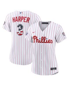 Women's Philadelphia Phillies #3 Bryce Harper White 2026 All-Star Edition Stars & Stripes Stadium Jersey