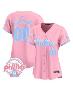 Women's Philadelphia Phillies Bubblegum Pink Vapor Premier Limited Custom Jersey (Pink)