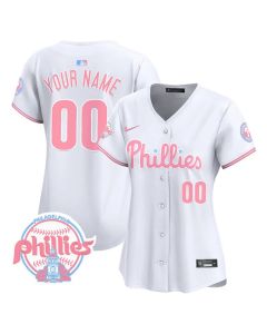 Women's Philadelphia Phillies Bubblegum White Vapor Premier Limited Custom Jersey (White)