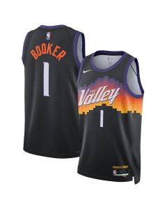 Women's Phoenix Suns #1 Devin Booker Nike Black 2025/26 Swingman City Edition Jersey (Black)