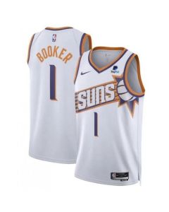 Women's Phoenix Suns #1 Devin Booker White 2023 Association Edition Stitched Basketball Jersey(Run Small)