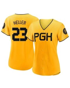 Women's Pittsburgh Pirates #23 Mitch Keller Gold Home Limited Stitched Baseball Jersey (Gold)