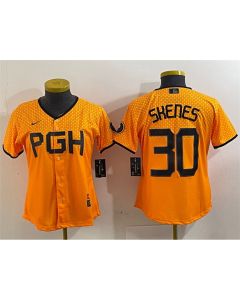 Women's Pittsburgh Pirates #30 Paul Skenes Gold City Connect Stitched Jersey (Gold)