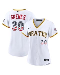 Women's Pittsburgh Pirates #30 Paul Skenes Nike White 2026 All-Star Edition Stars & Stripes Stadium Jersey (White)