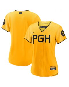 Women's Pittsburgh Pirates Blank Gold 2023 City Connect Stitched Jersey