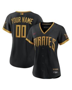 Women's Pittsburgh Pirates Nike Black 2026 City Connect Stadium Custom Jersey (City Connect)