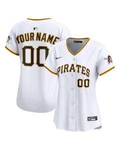 Women's Pittsburgh Pirates Nike White Home Limited Custom Jersey
