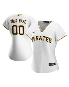 Women's Pittsburgh Pirates Nike White Home Replica Custom Jersey (White)