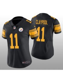 Women's Pittsburgh Steelers #11 Chase Claypool Black Color Rush Limited Stitched NFL Jersey(Run Small)